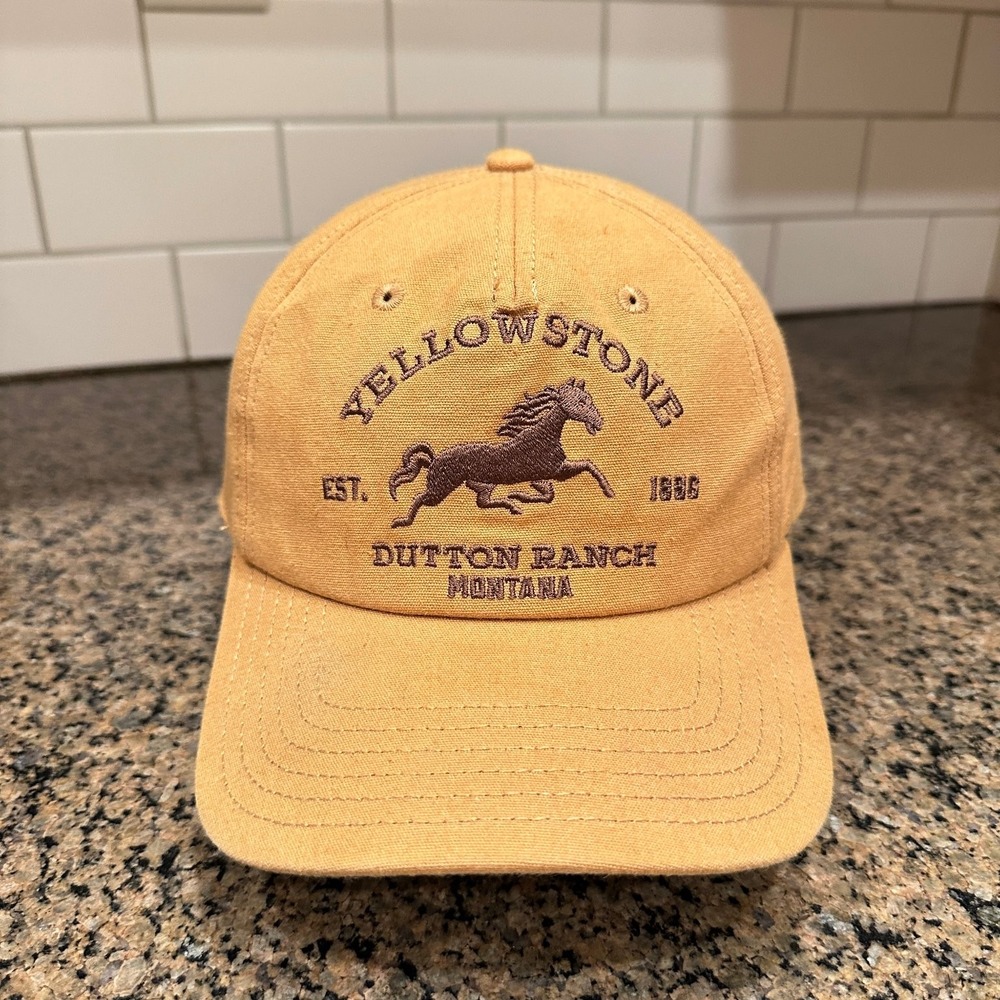 Yellowstone Hat Baseball Cap Men's Adjustable Snapback Tan Dutton Ranch Horse